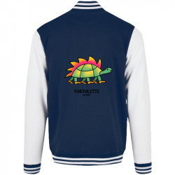 Teddy baseball en molleton bleu marine et blanc Tortulette (Michel Gondry,Gondry©,Animaux)