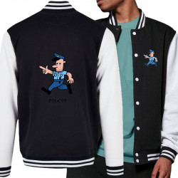 Teddy baseball en molleton noir et blanc Policop (Michel Gondry,Gondry©,Humour)