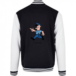 Teddy baseball en molleton noir et blanc Policop (Michel Gondry,Gondry©,Humour)