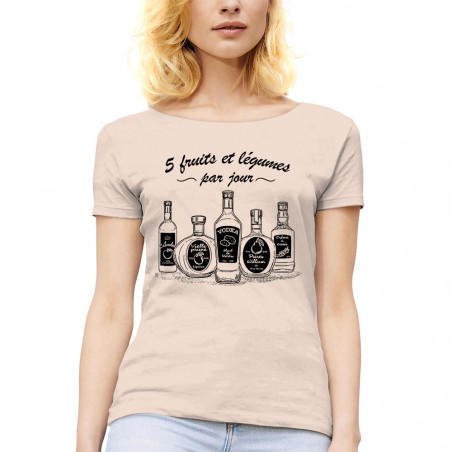 T-shirt femme col large "5...