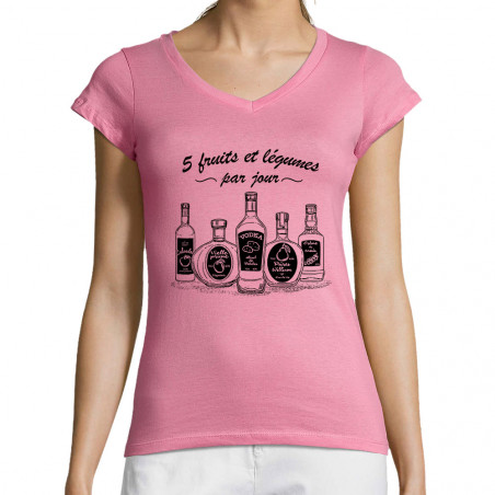 T-shirt femme col V "5...