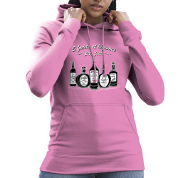 Sweat femme à capuche rose 5 fruits et légumes alcool (Gondrax,Alcool,Humour)
