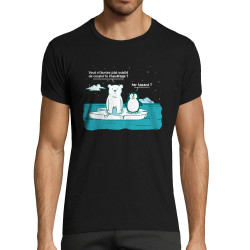 T-shirt homme fit noir Couper le chauffage (Gondrax,Animaux,Ecologie)