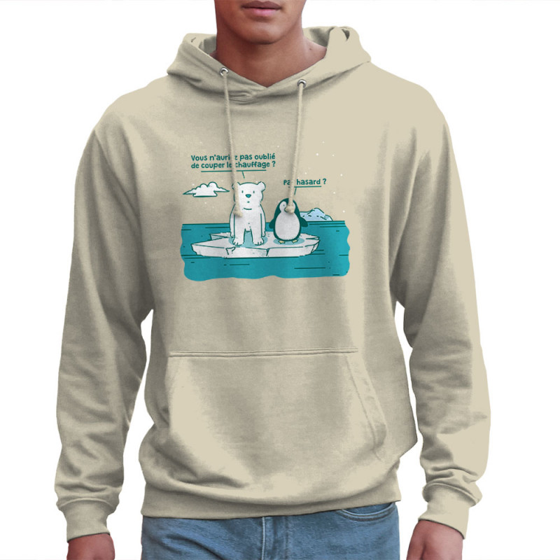 Sweat homme à capuche naturel Couper le chauffage (Gondrax,Animaux,Ecologie)