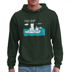 Sweat homme à capuche vert foncé Couper le chauffage (Gondrax,Animaux,Ecologie)