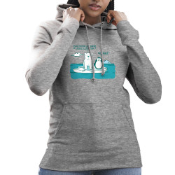 Sweat femme à capuche gris chiné Couper le chauffage (Gondrax,Animaux,Ecologie)