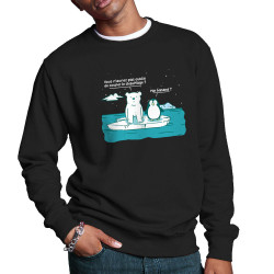 Sweat homme col rond noir Couper le chauffage (Gondrax,Animaux,Ecologie)