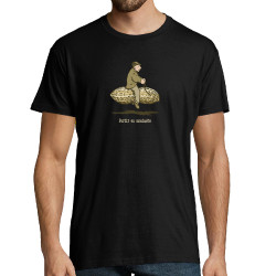 Tee-shirt homme noir Partir en cacahuète (Gondrax,Humour,Partir en …)