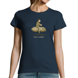 T-shirt femme bleu marine Partir en cacahuète (Gondrax,Humour,Partir en …)