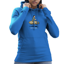 Sweat femme à capuche bleu royal Partir en cacahuète (Gondrax,Humour,Partir en …)