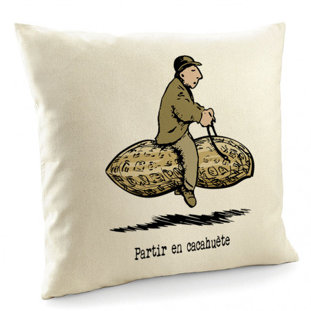 Coussin "Partir en cacahuète"