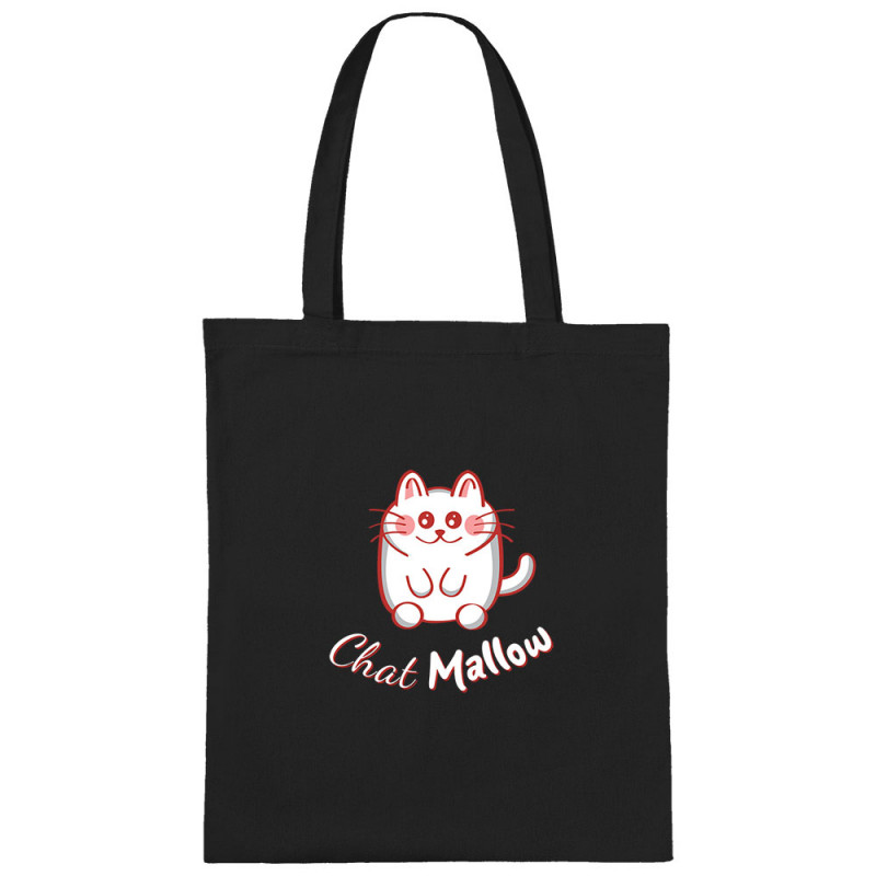Sac shopping en toile noir Chat Mallow (Trabe,Animaux,Chats)