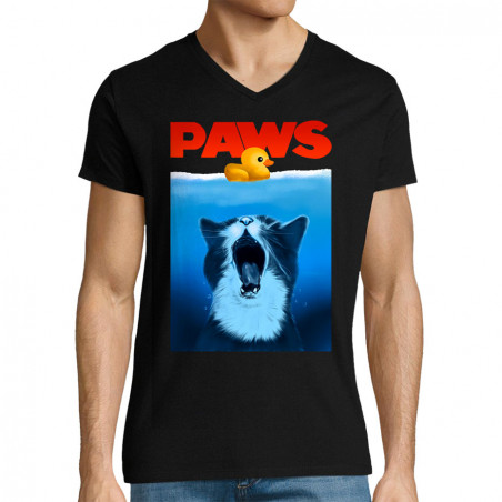 T-shirt homme col V "Paws"