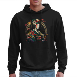 Sweat homme à capuche noir Flowers Geisha (Divers,Musée)