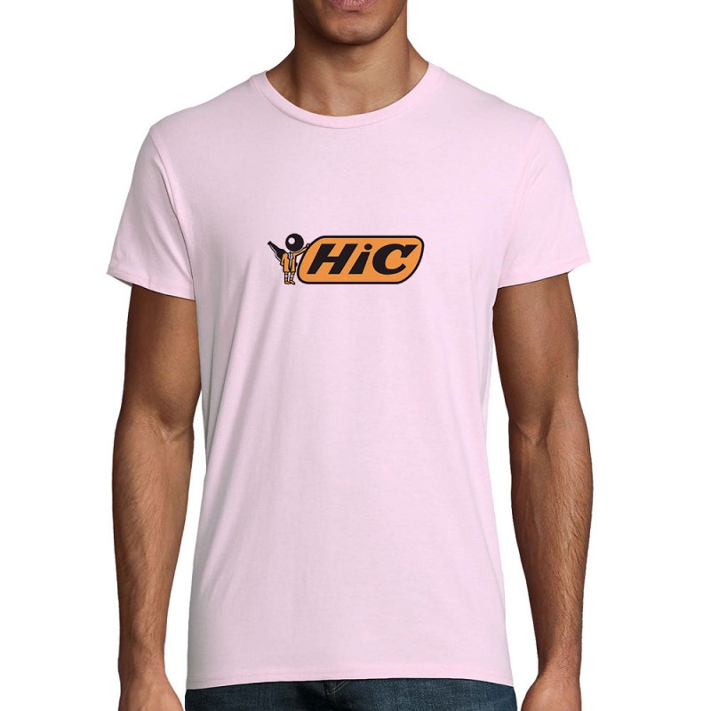 T-shirt homme coton bio rose pale Hic (Skurg,Humour,Alcool)
