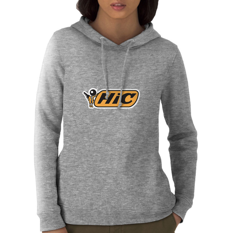 Sweat femme à capuche coton bio gris chiné Hic (Skurg,Humour,Alcool)