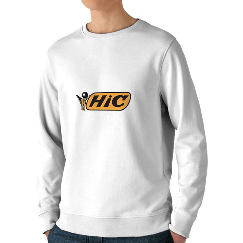 Sweat homme bio col rond blanc Hic (Skurg,Humour,Alcool)