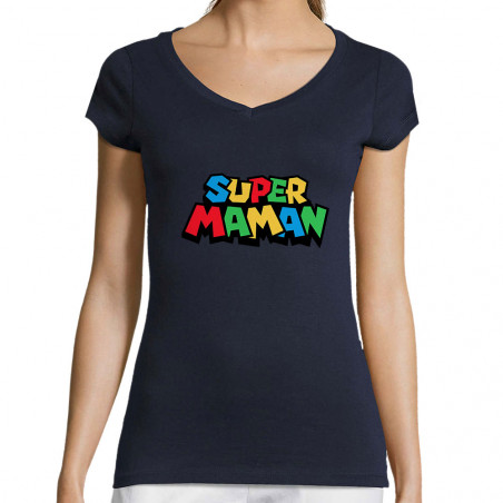 T-shirt femme col V "Super...