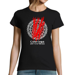 T-shirt femme noir Coloriage anti-stress (Zewa,Humour)