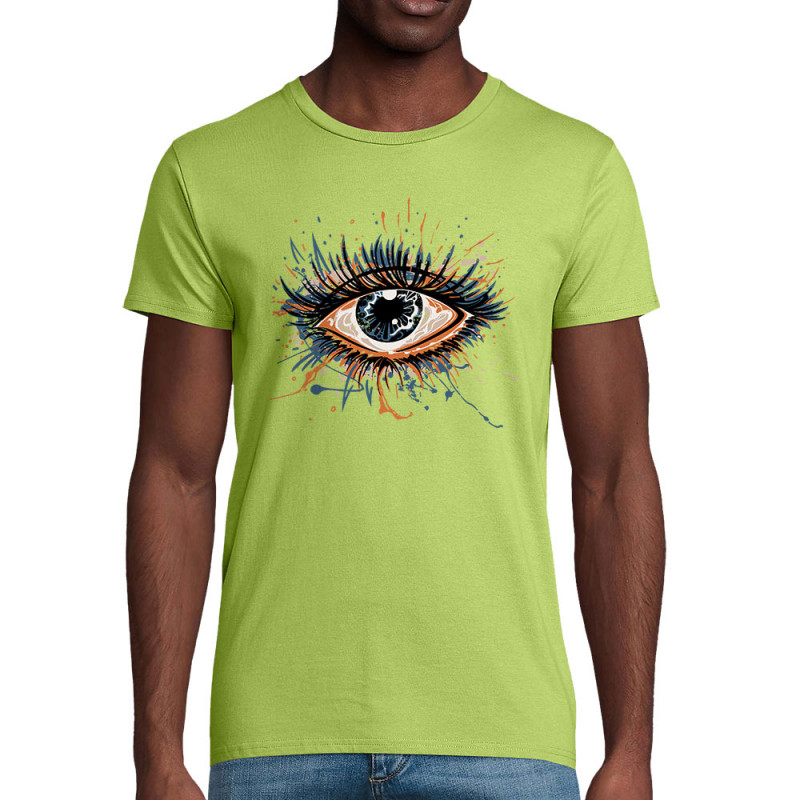 T-shirt homme coton bio vert pomme Œil Splash (Zewa,Divers)