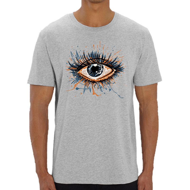 T-shirt homme coton bio gris chiné Œil Splash (Zewa,Divers)