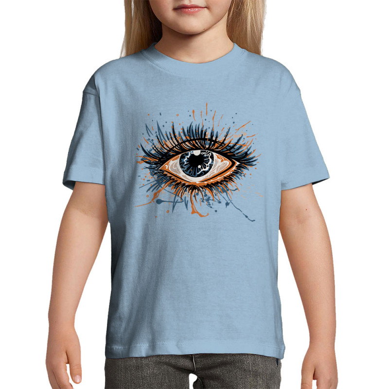 T-shirt enfant bleu ciel Œil Splash (Zewa,Divers)
