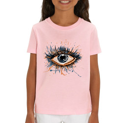 T-shirt enfant coton bio rose clair Œil Splash (Zewa,Divers)