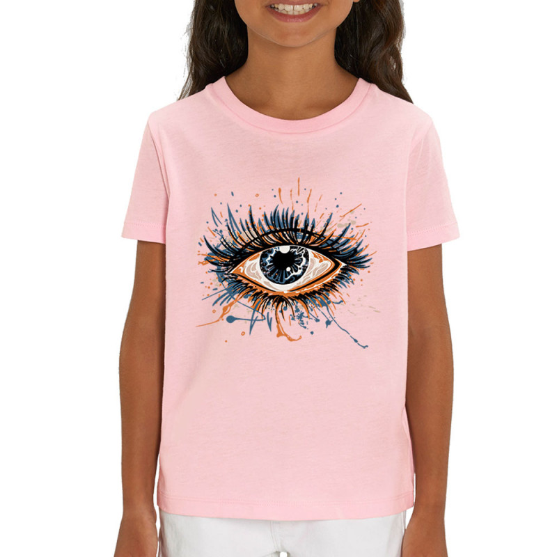 T-shirt enfant coton bio rose clair Œil Splash (Zewa,Divers)