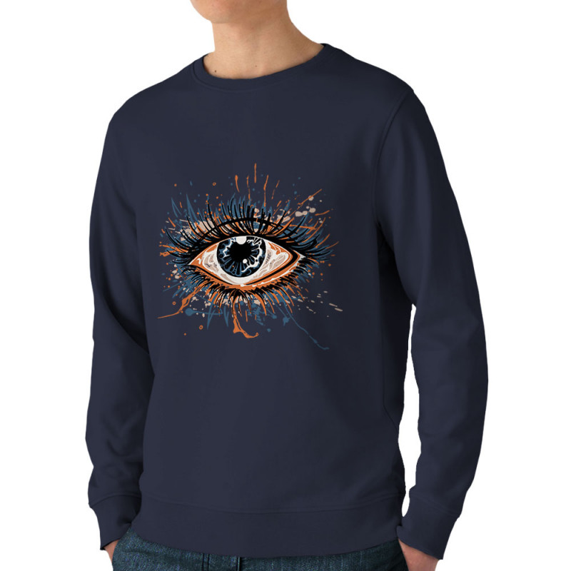 Sweat homme bio col rond bleu marine Œil Splash (Zewa,Divers)