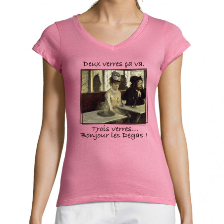 T-shirt femme col V "Deux...