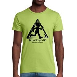 T-shirt homme coton bio vert pomme Le Punk Sportif (Gondrax,Rock & Punk,Humour,Détournements)