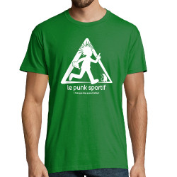 Tee-shirt homme vert prairie Le Punk Sportif (Gondrax,Rock & Punk,Humour,Détournements)