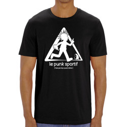 T-shirt homme coton bio noir Le Punk Sportif (Gondrax,Rock & Punk,Humour,Détournements)