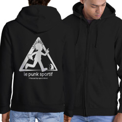 Sweat homme à capuche zippé noir Le Punk Sportif (Gondrax,Rock & Punk,Humour,Détournements)