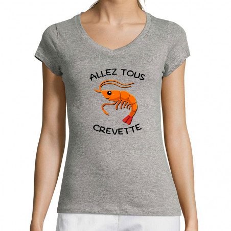 T-shirt femme col V "Allez...