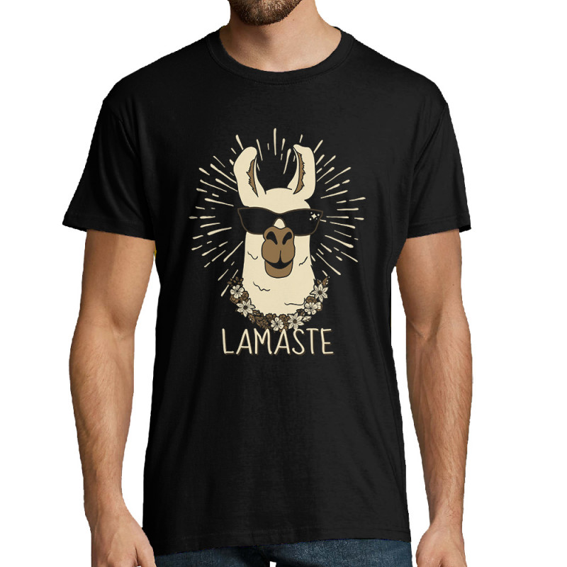 Tee-shirt homme noir Lamaste (Animaux,Humour)
