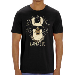 T-shirt homme coton bio noir Lamaste (Animaux,Humour)