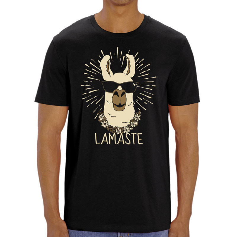 T-shirt homme coton bio noir Lamaste (Animaux,Humour)