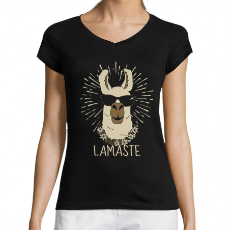 T-shirt femme col V "Lamaste"