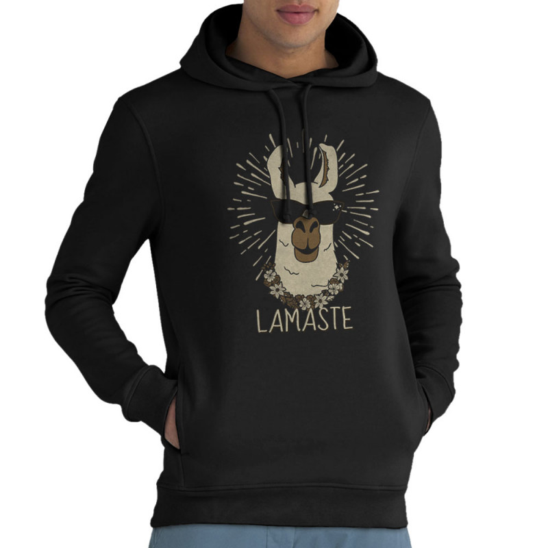 Sweat homme à capuche coton bio noir Lamaste (Animaux,Humour)