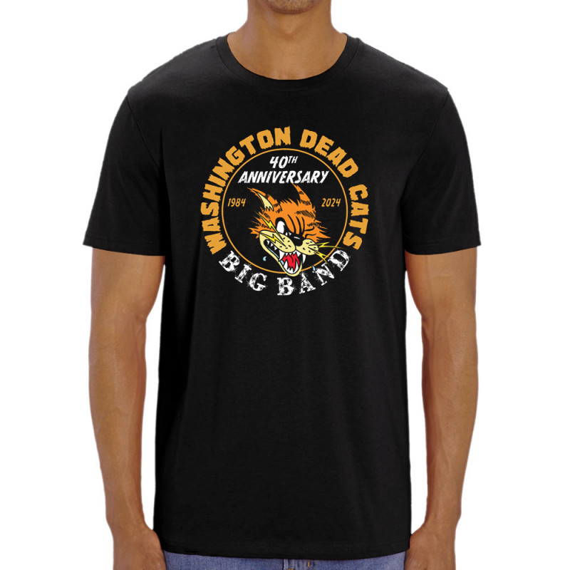 T-shirt homme coton bio noir WDC - 40th Anniversary (Washington Dead Cats,Chats)