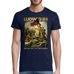 T-shirt homme coton bio bleu marine Louise sur les barricades (Ludwig Von 88,Rock & Punk)