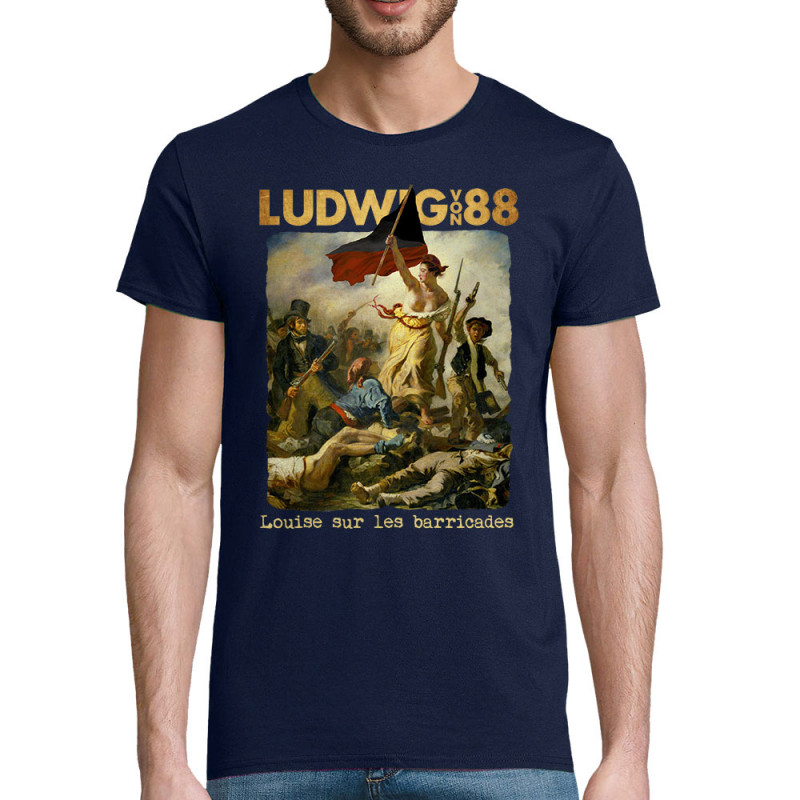 T-shirt homme coton bio bleu marine Louise sur les barricades (Ludwig Von 88,Rock & Punk)