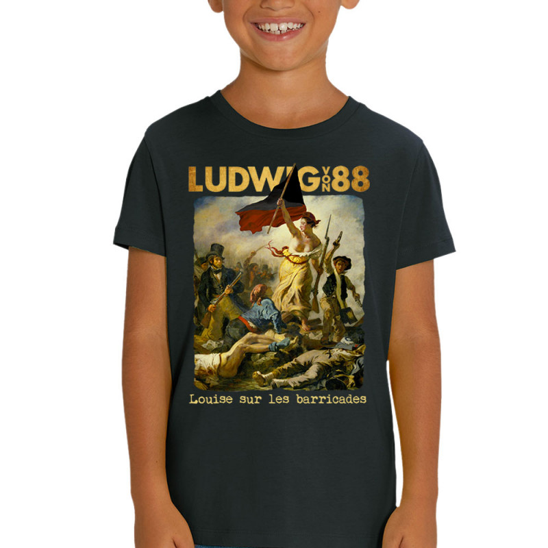 T-shirt enfant coton bio noir Louise sur les barricades (Ludwig Von 88,Rock & Punk)