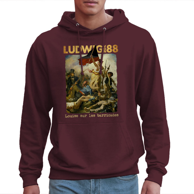 Sweat homme à capuche bordeaux Louise sur les barricades (Ludwig Von 88,Rock & Punk)