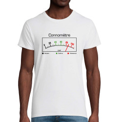 T-shirt homme coton bio blanc Connomètre (Gondrax,Humour)