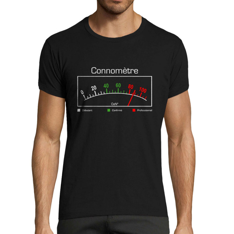 T-shirt homme fit noir Connomètre (Gondrax,Humour)