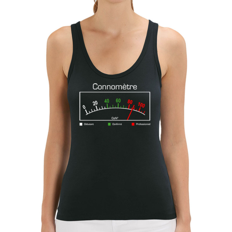 Débardeur femme coton bio noir Connomètre (Gondrax,Humour)
