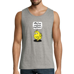 Débardeur homme gris chiné Allez tous vous faire emplumer (Gondrax,Humour,Animaux,Slogans Débiles)