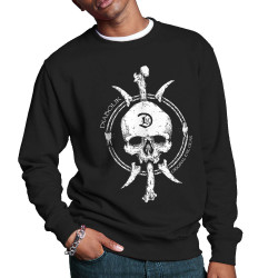 Sweat homme col rond noir Bones and Skull (Diabolik,Têtes de morts)